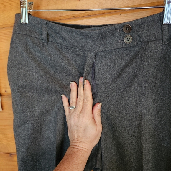 Talbots Heritage Wool Dress Pants Trousers Wide Straight Gray Lined Sz 10 X 29" - Picture 4 of 10